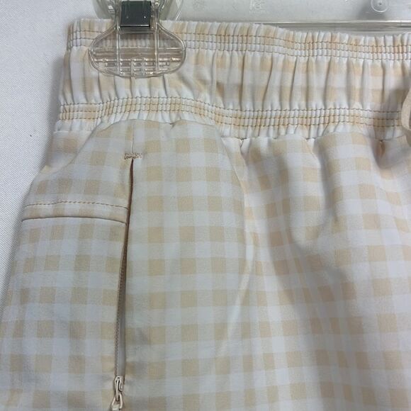 Calme by Johnny Was Cream and White Gingham Elements Travel Shorts size S NWT - Picture 2 of 14